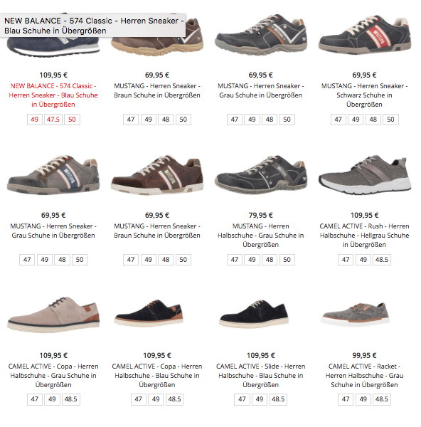 Herrenschuhe in Groesse 49 Vielfalt mit WOW Effekt schuhplus Schuhe in UbergroBen